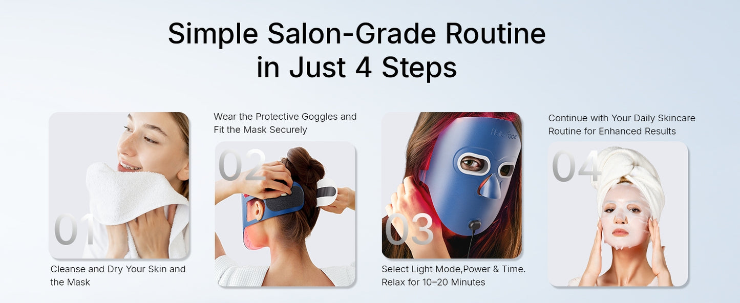 Infrared Light Led Face Mask | 4-Mode Red Light Skin-Care Therapy